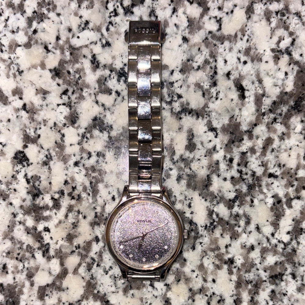 Fossil Silver Glitter Watch